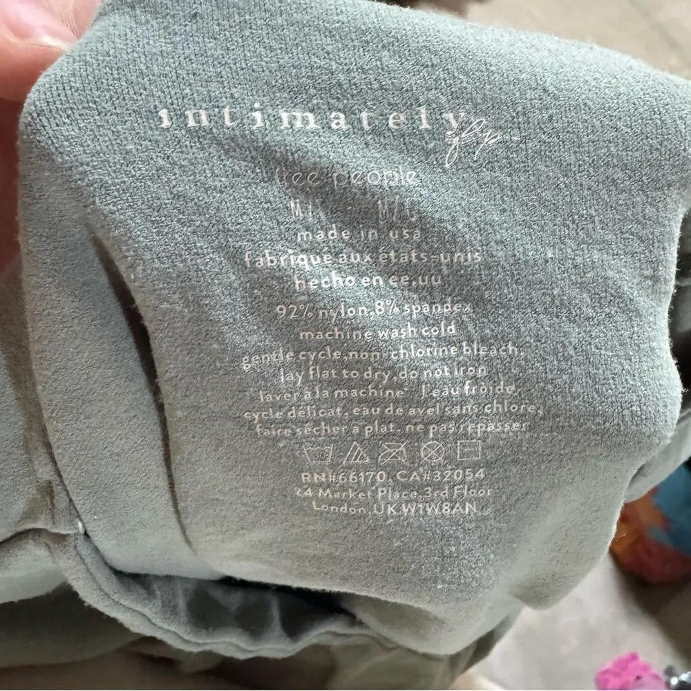 Intimately Free People Seafoam Green V-neck Double Lined Long Sleeve T-Shirt
